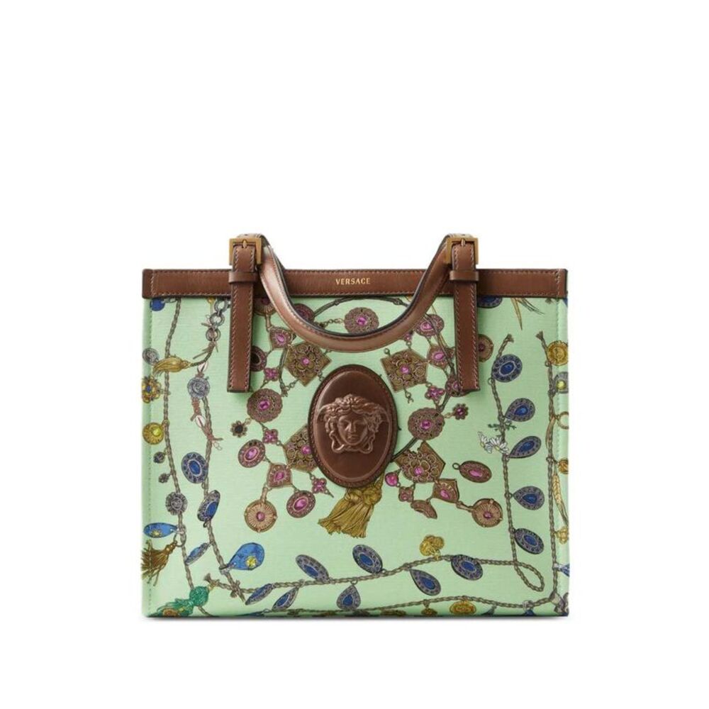 Versace Women Riviera Printed Canvas Tote Bag